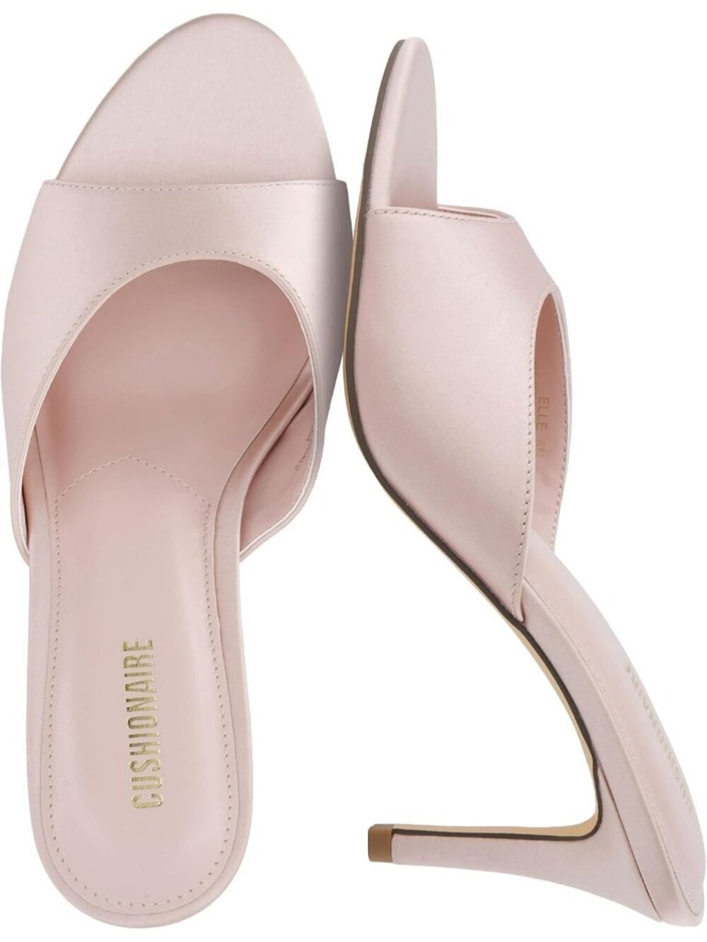 Women's Sandal Open Toe Pink Heeled Mule with Cushioned Memory Stiletto Design